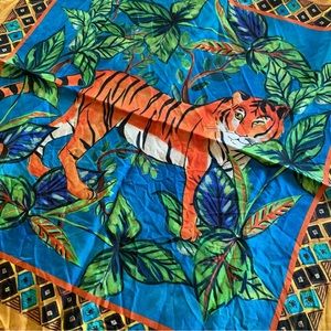 100% Silk Tiger Scarf